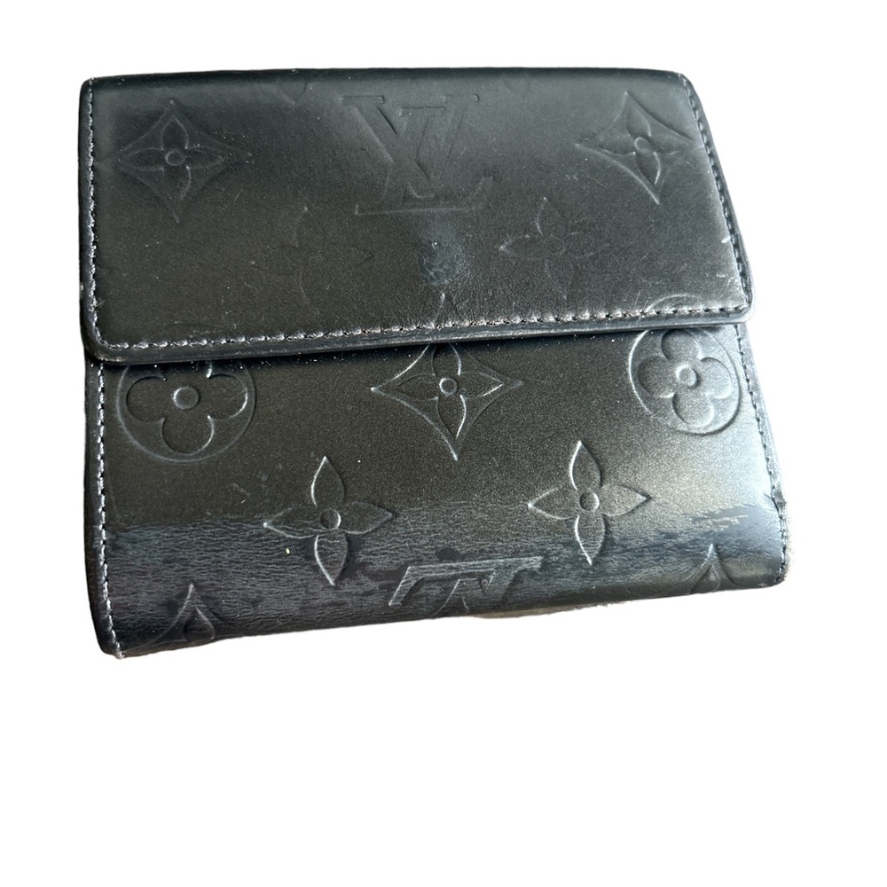 Louis Vuitton Elise Matte Vernis Charcoal Trifold Wallet - Picture 4 of 12